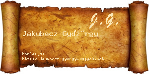 Jakubecz György névjegykártya
